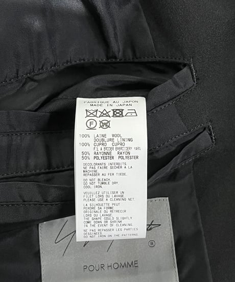 2021AW yohji yamamoto pour homme 女優刺繡 ノーカラーロングジャケット（HX-J51-130）