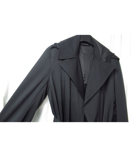 96aw yohji yamamoto femme vintage ベルトデザイン ボタンレスロングコート（FG-C10-106）
