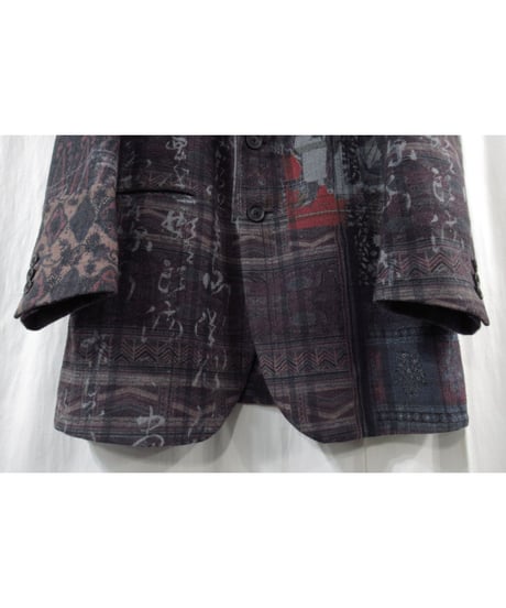 20aw yohji yamamoto pour homme コットン 総柄デザインジャケット（HR-J52-052）