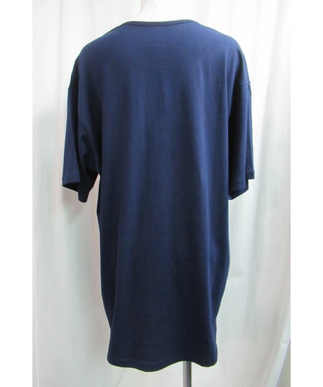 camphor tree 紺 襟カッティングデザインTシャツ