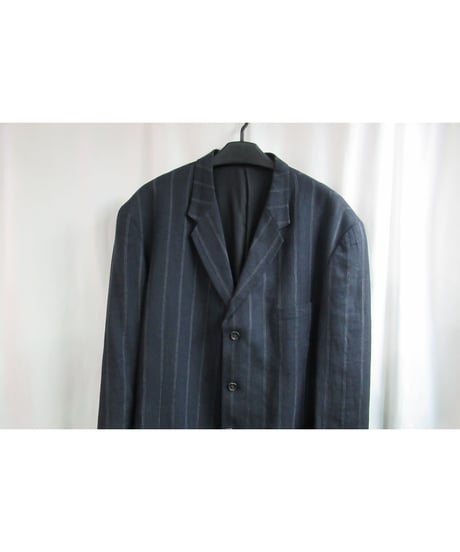 94ss yohji yamamoto pour homme vintage ストライプ 切替えデザインジャケット HT-J54-326