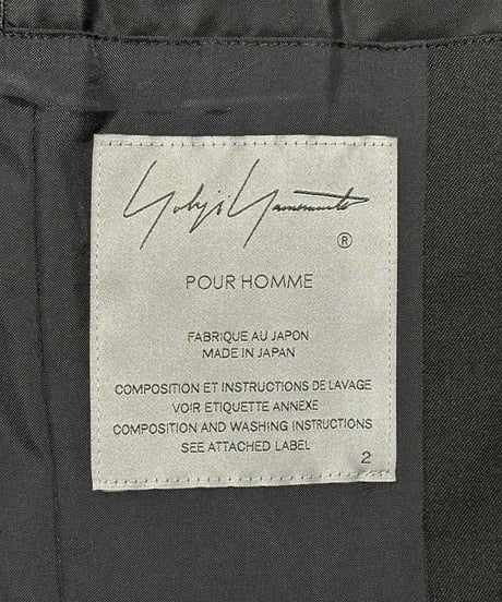 美品 2021AW yohji yamamoto pour homme フラシ胸あて釦止めジャケット（HX-J15-100）
