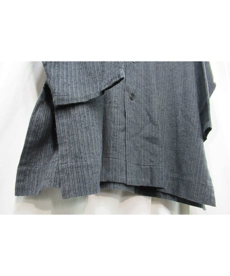 92aw yohji yamamoto pour homme vintage グレー ストライプブラウス（HS-B19-004）