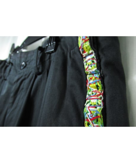13ss yohji yamamoto pour homme ３タック 脇テープデザイン ストレートパンツ （HX-P64-045）