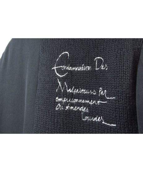 07aw yohji yamamoto pour homme ロゴ メッセージデザイン ニット切り替えジャケット（HX-J35-101）