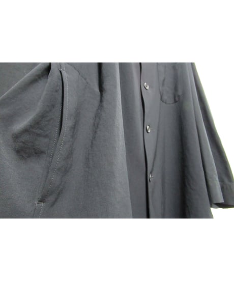 18ss yohji yamamoto pour homme 素材切替えデザイン ラグランスリーブブラウス（HW-B24-809）