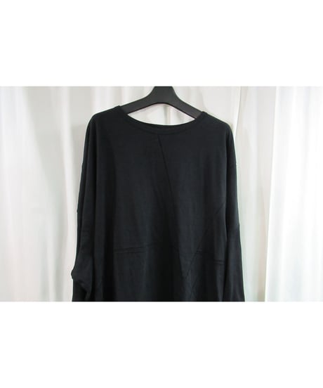 新品 17ss B yohji yamamoto +noir 黒 切り替えデザインカットソー ND-T60-086
