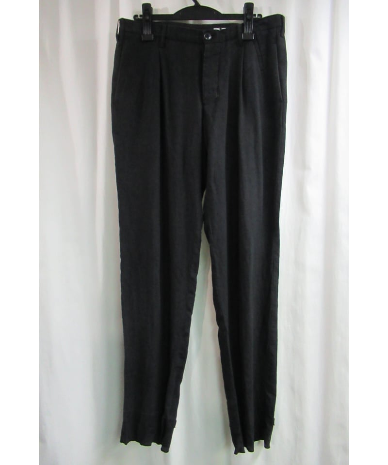 Yohji Yamamoto pour homme 麻パンツ 紺黒 Yohji Yamamoto pour homme 麻パンツ 紺黒