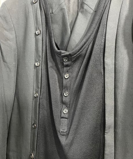 2000AW yohji yamamoto pour homme ニットドッキングロングジャケット（HT-J37-223）