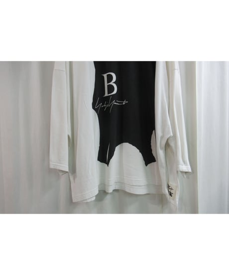 17ss BLACK and BLACK yohji yamamoto +noir 白 顔料プリントカットソー ND-T61-074