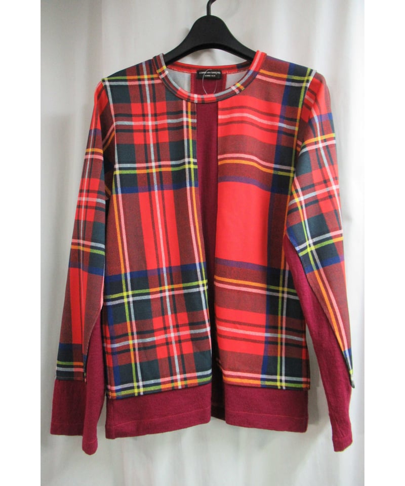 AD2002 COMME des GARCONS HOMME チェック ニット AD2000 COMME des GARCONS HOMME PLUS 素材切り替え チェック