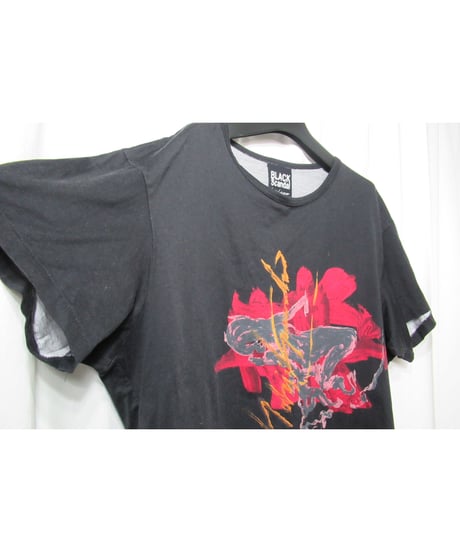 yohji yamamoto +noir BLACK Scandal プリントデザイン 半袖カットソー（NN-T29-094）