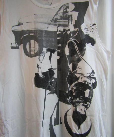 10ss yohji yamamoto pour homme プリントノースリーブTシャツ③ HJ-T84-068