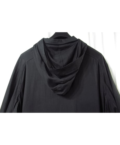 yohji yamamoto +noir フード付き ラグランスリーブデザイン ロングワンピース（ND-D08-213）