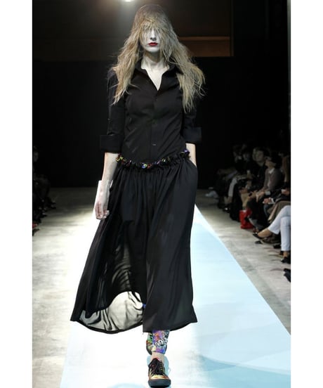 98ss Yohji Yamamoto femme シルクブラウス ブラック 98ss Yohji