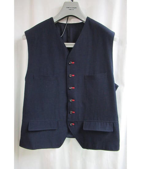 レア 80's COMME des GARCONS HOMME PLUS vintage 紺 カラーホール 3ピースセットアップ PJ-05077M