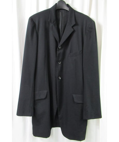 04ss yohji yamamoto pour homme 三つ釦 シンプルロングジャケット HZ-J26-100