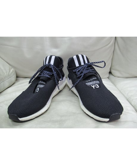 Y-3 yohji yamamoto 紺 ３本ラインデザインスニーカー