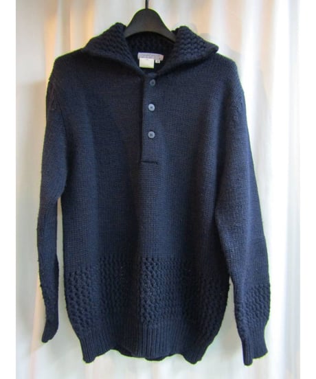 80’s yohji yamamoto femme vintage 紺 襟付ヘンリーネックニット（FK-2）