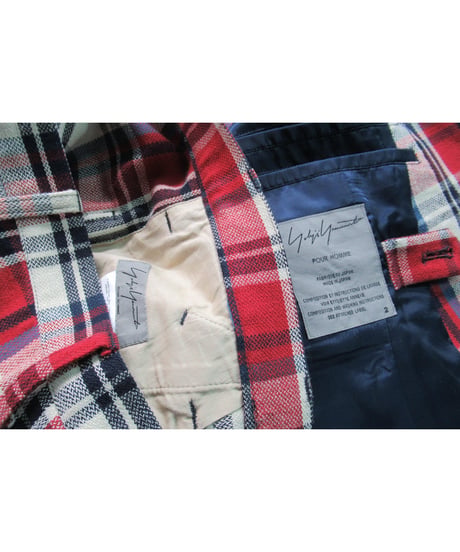 13aw yohji yamamoto pour homme チェックデザインセットアップ（HQ-J38-021/HQ-P26-021）