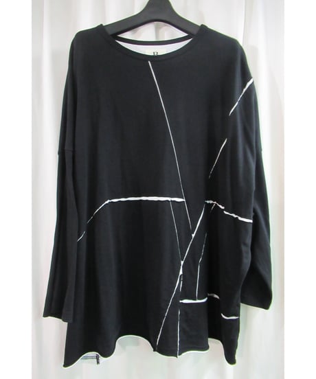 B yohji yamamoto +noir 長袖 断ち切りデザインカットソー N-1