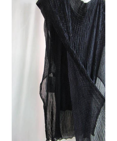 95ss yohji yamamoto femme vintage 黒 チリメン 着物デザインカットソー FB-T71-836