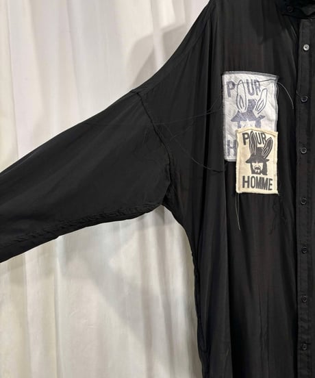 2019SS yohji yamamoto pour homme パッチワークロングブラウス（HH-B59-294）