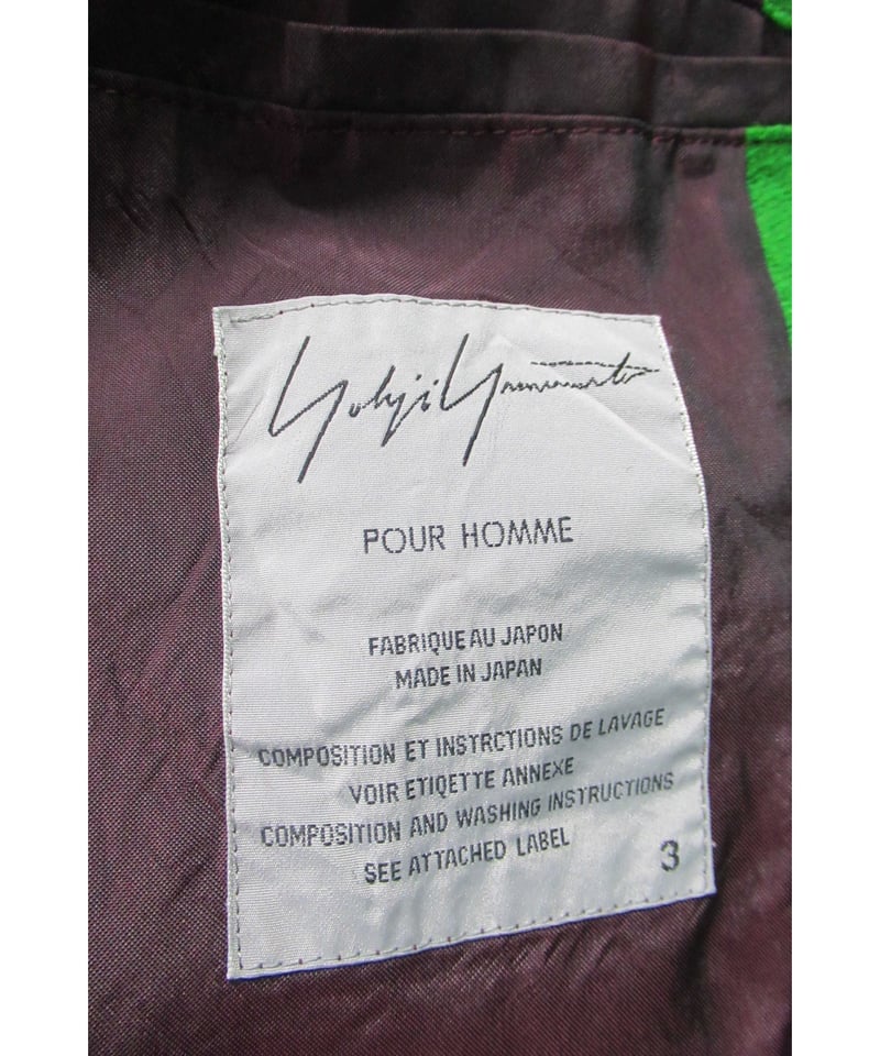 2000AW yohji yamamoto pour homme パッチワークスタンドカラージ