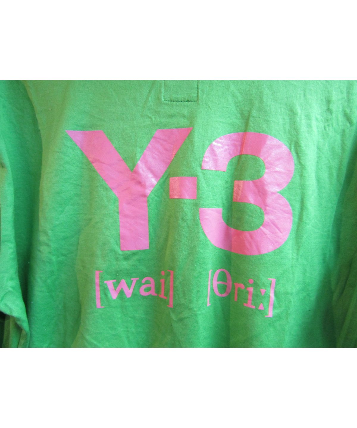 Y-3 yohji yamamoto 黄緑 ロゴプリントデザインTシャツ 3T-2 | LA 