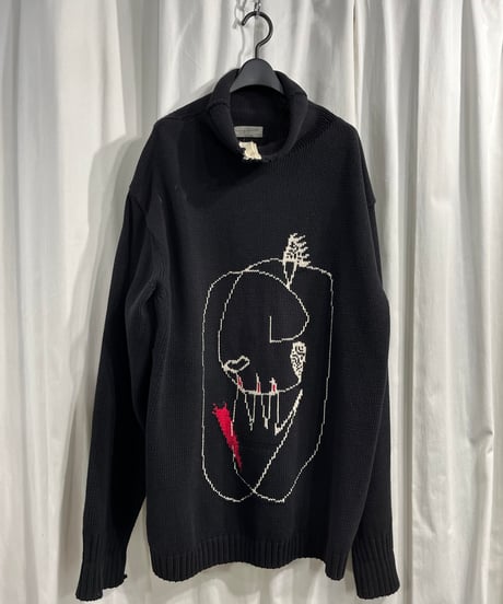 2016AW yohji yamamoto pour homme リエ刺繡 長袖セーター（HR-K12-092）