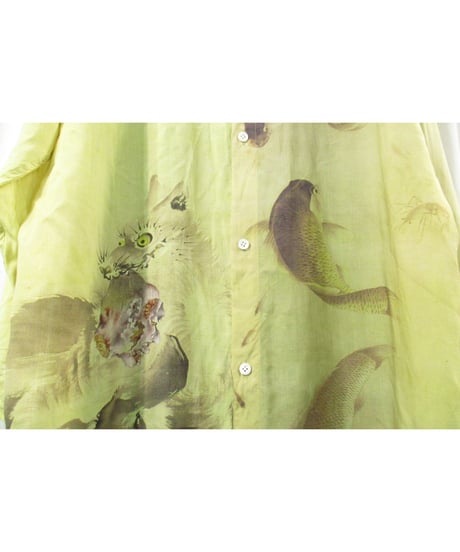 Ground Y yohji yamamoto 河鍋暁斎 鳥獣戯画プリント ロングブラウス（GN-B17-854）