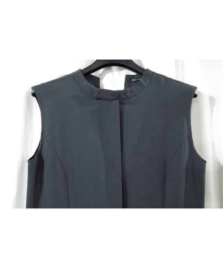 yohji yamamoto +noir グレー スナップボタンデザイン シンプルワンピース（NX-D09-101）