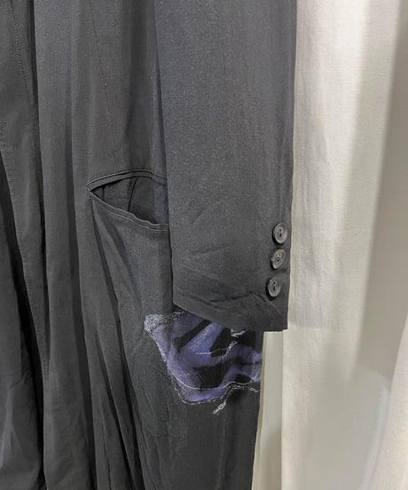 2019SS yohji yamamoto pour homme 花プリントWジップアップロングジャケット（HH-J25-233）