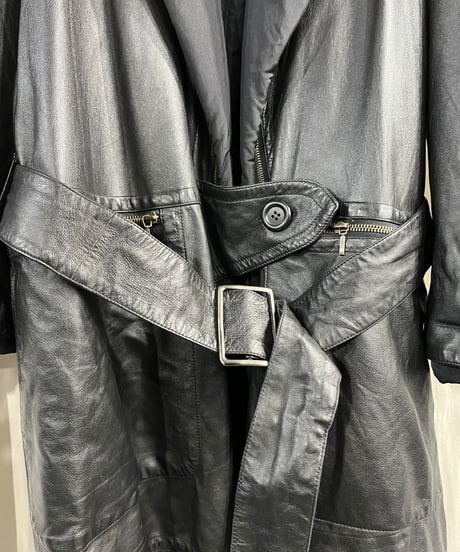 1980's ISSEY MIYAKE ライナー付き羊革ロングコート（JQ64019）