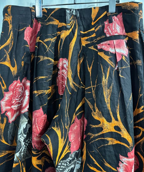 2019SS BLACK Scandal yohji yamamoto スカルプリントパンツ（HH-P93-310）