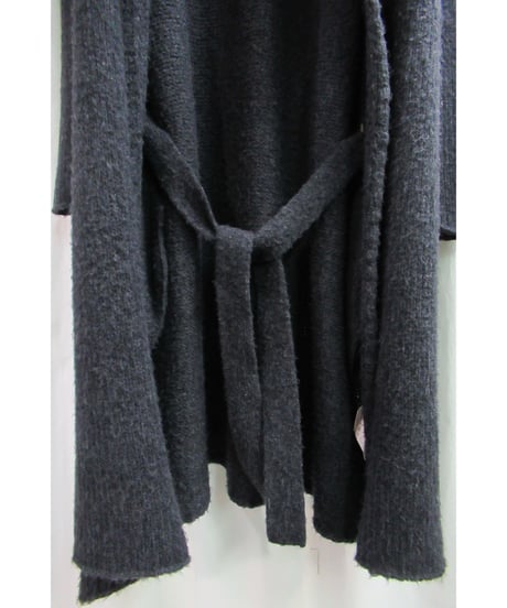 12aw yohji yamamoto pour homme グレースナップ釦フード ベルト付きロングニット