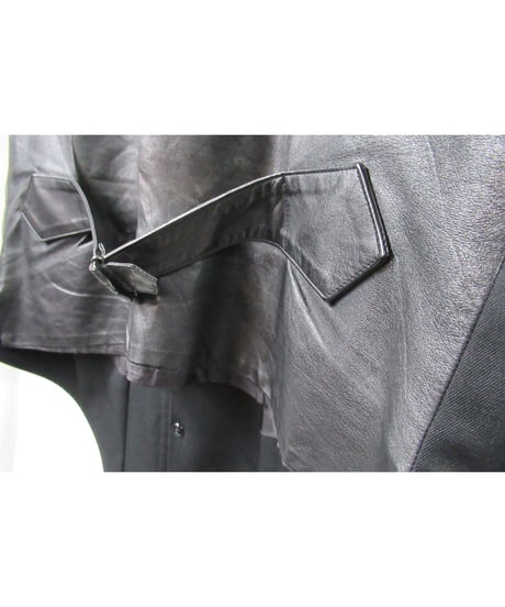 19ss yohji yamamoto pour homme バックレザー切り替えデザインベスト（HH-V11-806）