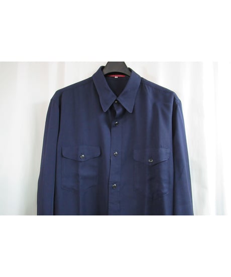 Y's for men yohji yamamoto 赤タグ 紺 ミリタリーシンプルブラウス ME-B50-218