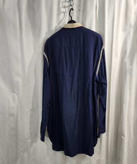 1991ss yohji yamamoto pour homme vintage アミセス紺  ブラウス   yy-アミセス-2