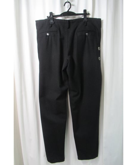 yohji yamamoto pour homme 黒 レプリカ アイレットヒモワイドパンツ（HN-P15-121）