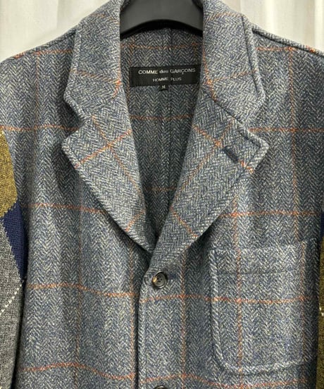 AD1996 COMME des GARCONS HOMME PLUS アーガイル袖切り替えデザインジャケット（PJ-04062M-A）