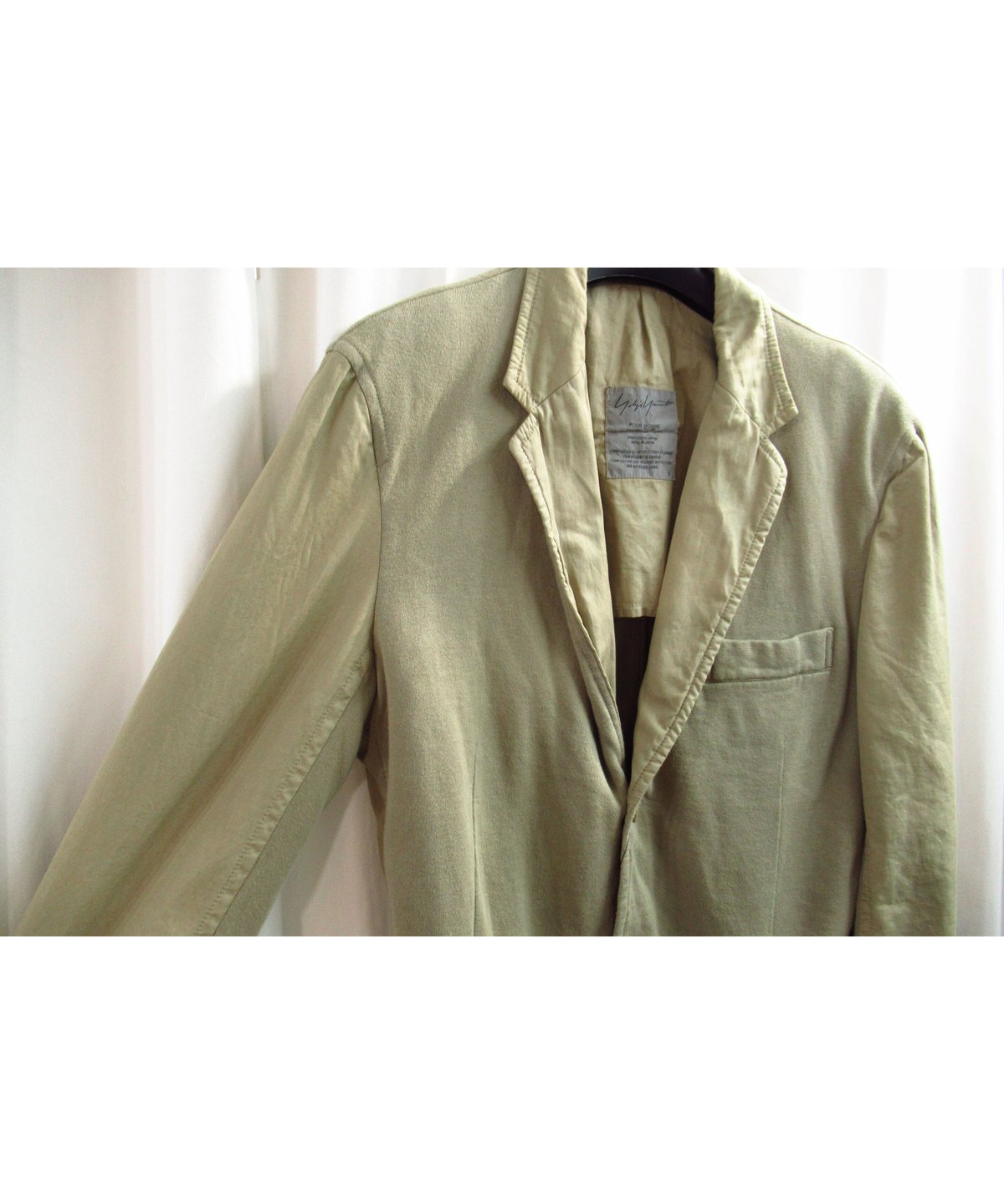 Yohji Yamamoto 綿ロングジャケット カーキ Yohji Yamamoto 綿ロング