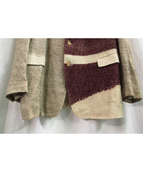 レア 94ss yohji yamamoto pour homme vintage SAMPLE 素材切替えデザインジャケット（J08-909-1M）