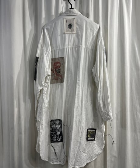 2019SS yohji yamamoto pour homme ワッペン付きロングブラウス（HH-B50-027）