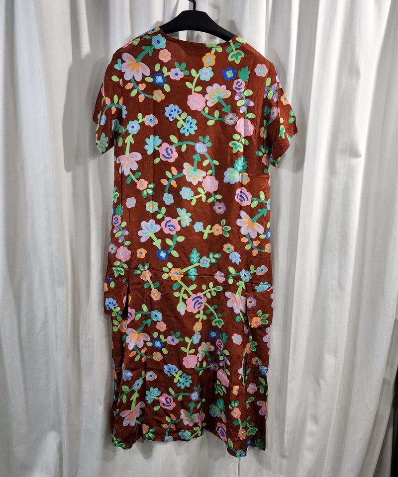 AD1996 COMME des. GARCONS 青山オリジナル 茶色 プリントワンピース