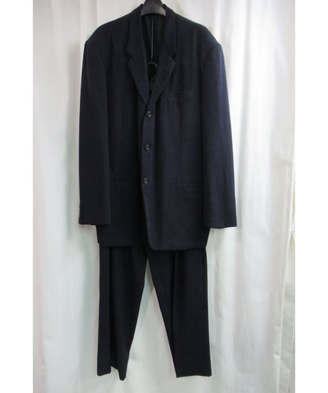 90's yohji yamamoto COSTUME D'HOMME 紺 変わりボタンセットアップ HJ-X03-128