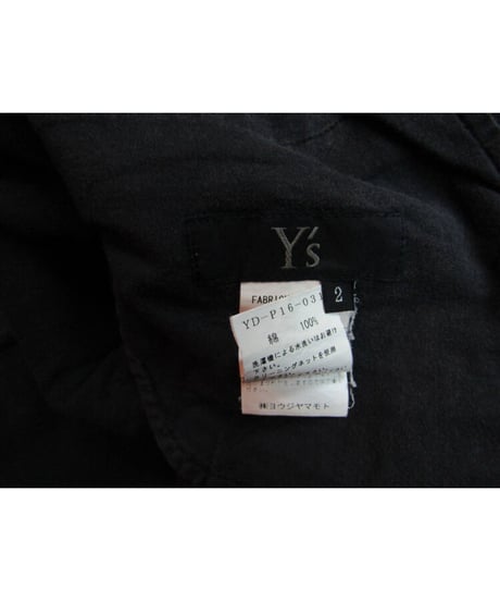 Y's yohji yamamoto 裾デザインクロップドパンツ YD-P16-031