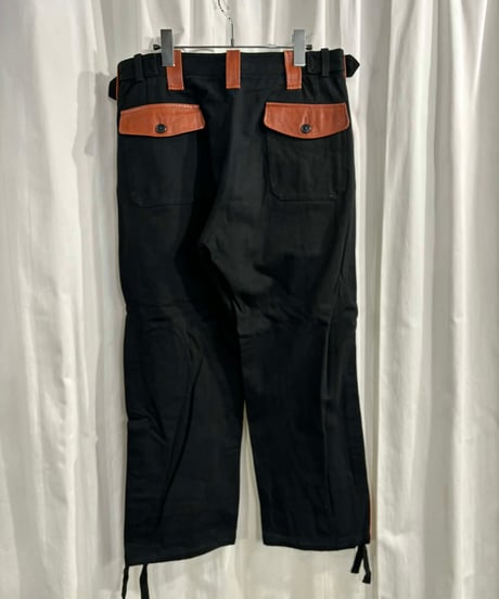 Y's for men 赤タグ yohji yamamoto レザー装飾 パンツ（MX-P56-850）