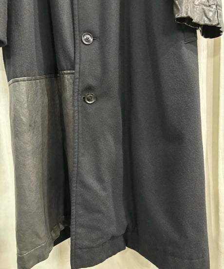 2015AW yohji yamamoto pour homme   vintage レザー切り替えコート（HY-C08-804）