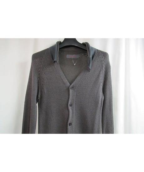 09ss yohji yamamoto +noir 変形襟デザインカーディガン NV-K02-480